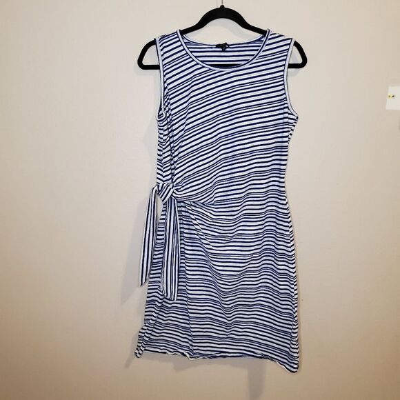 Cotton Side Tie Shift Dress Sunday Morning Stripe - Picture 4 of 8